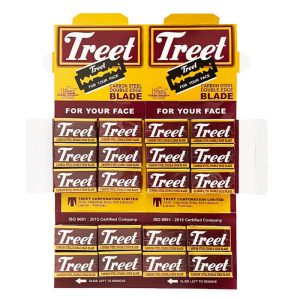 TREET Carbon Steel DE Blades, tuck of 10 blades, 200pcs