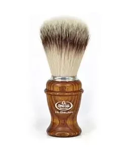 OMEGA HI-BRUSH fiber shaving brush wood Handle