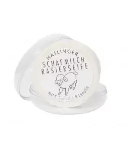 HASLINGER Sheepmilk & Lanolin Shaving Soap with Case 60gr