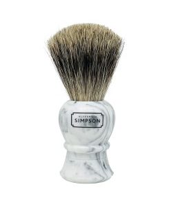 SIMPSON Islington Pure Badger Large Shaving Brush Grey Italian Marble