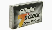GILLETTE 7 O'Clock Super Platinum Razor Blades, tuck of 5